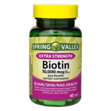 بیوتین اسپرینگ والی 60 عددی Spring Valley Biotin 10000 Mcg
