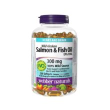روغن ماهی سالمون آلاسکا آزاد وبر نچرالز 220 عددی Webber Naturals Wild Alaskan Salmon Oil