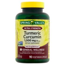 زردچوبه کورکومین اسپرینگ والی 90 عددی Spring Valley Turmeric Curcumin, 1,500 mg