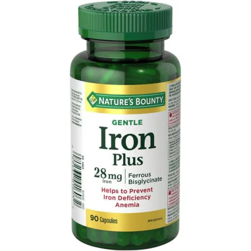 قرص آهن نیچرز بونتی آیرون پلاس 28 میلی گرم 90 عددی 6627cf1207ae7.webp