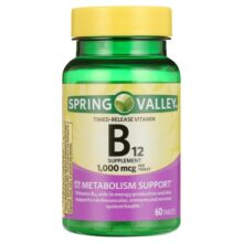 ویتامین ب12 اسپرینگ والی 60 عددی Spring Valley Timed-Release Vitamin B12 Tablets, 1,000 Mcg