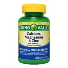 کلسیم، منیزیم و زینک پلاس ویتامین د3 اسپرینگ والی 250 عددی Spring Valley Calcium, Magnesium & Zinc Plus Vitamin D3