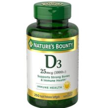 کپسول ویتامین D3 نیچرز بونتی 1000 واحد بین المللی 250 عدد